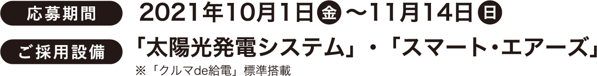 応募期間 2021年10月1日(金)〜11月14日(日)
