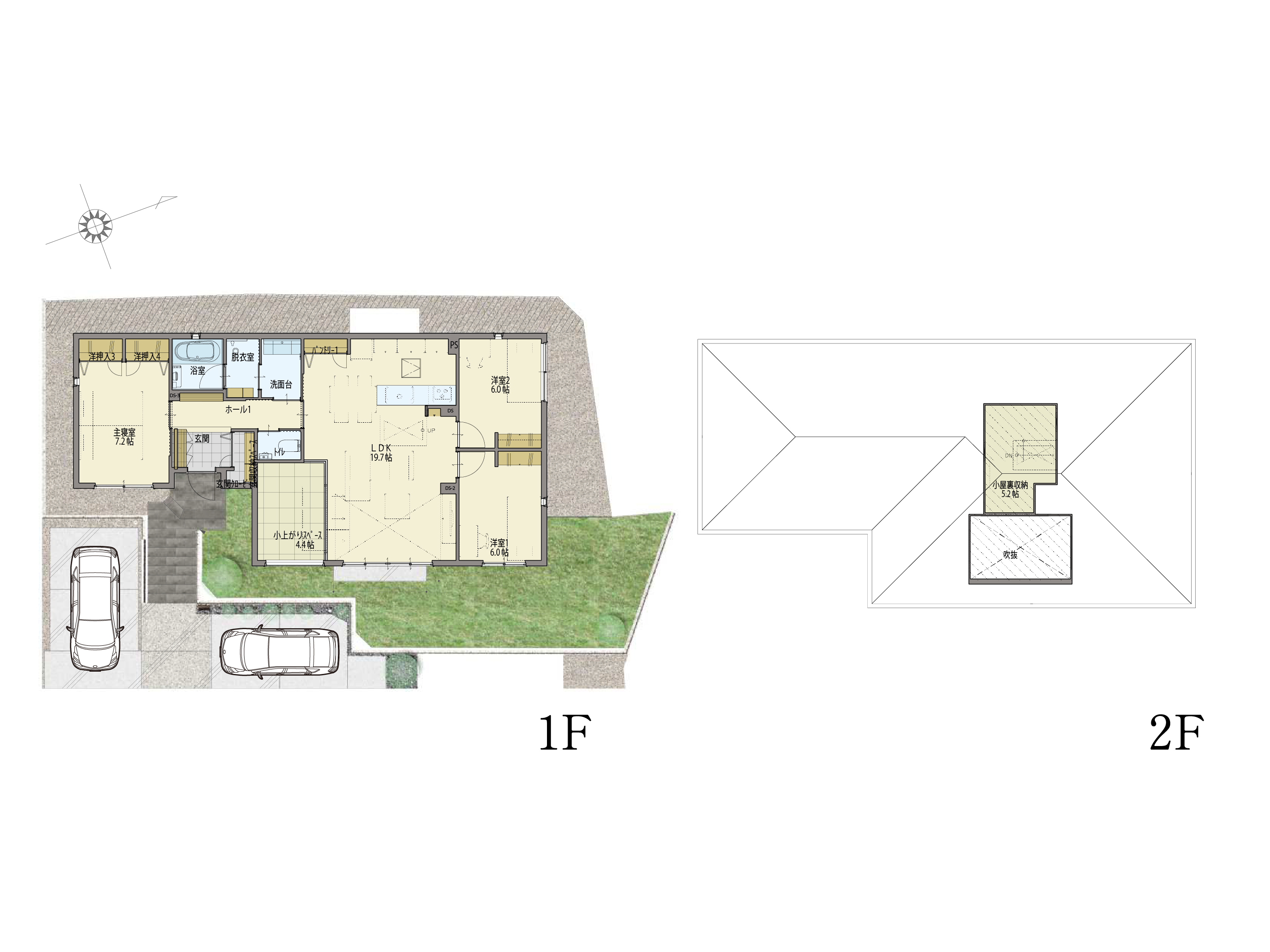 スマートテラスあやめ池 North Hills 9号地　モデルハウスの間取り図